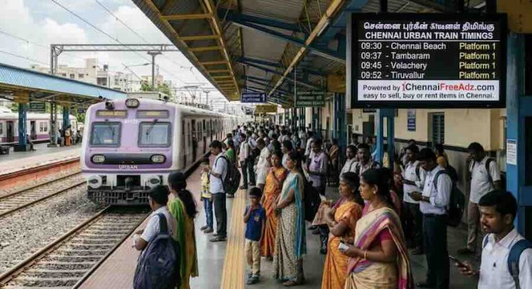 Chennai Beach to Velachery Train Timings