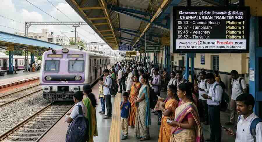 Chennai Beach to Chengalpattu Urban Local Train Timings