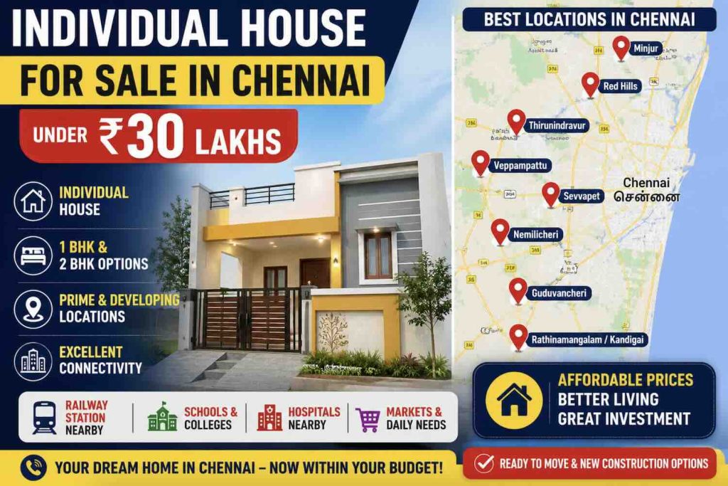 individual house for sale in Chennai under 30 lakhs