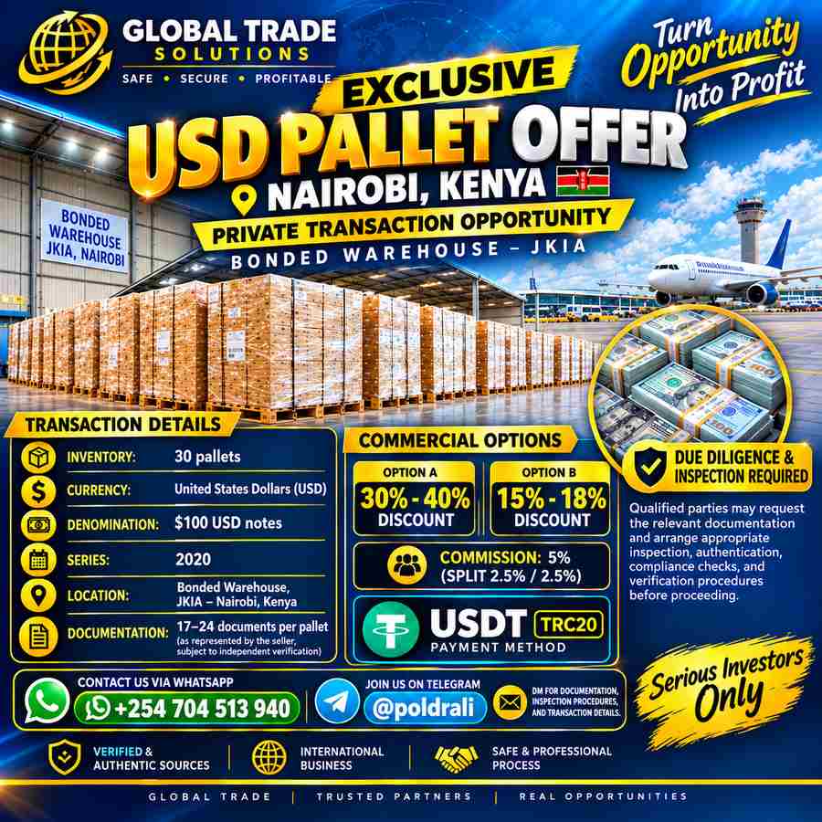 USD CASH PALLET ACQUISITION OPPORTUNITY | NAIROBI, KENYA