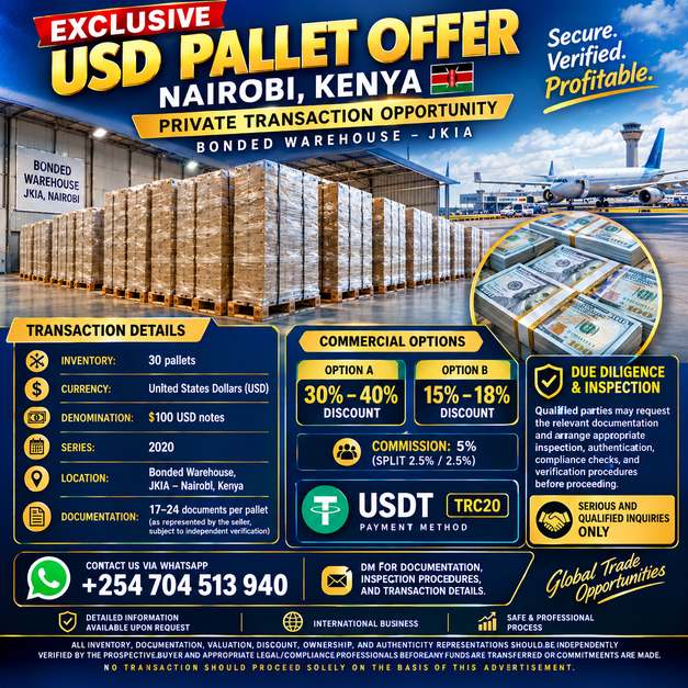 **EXCLUSIVE USD PALLET OPPORTUNITY — NAIROBI, KENYA**
